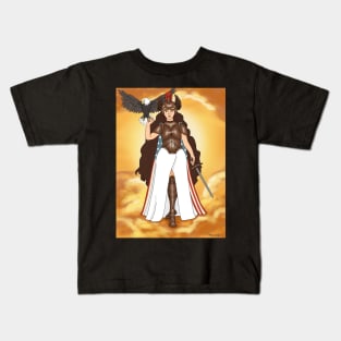 Columbia the Warrior (Large Design) Kids T-Shirt